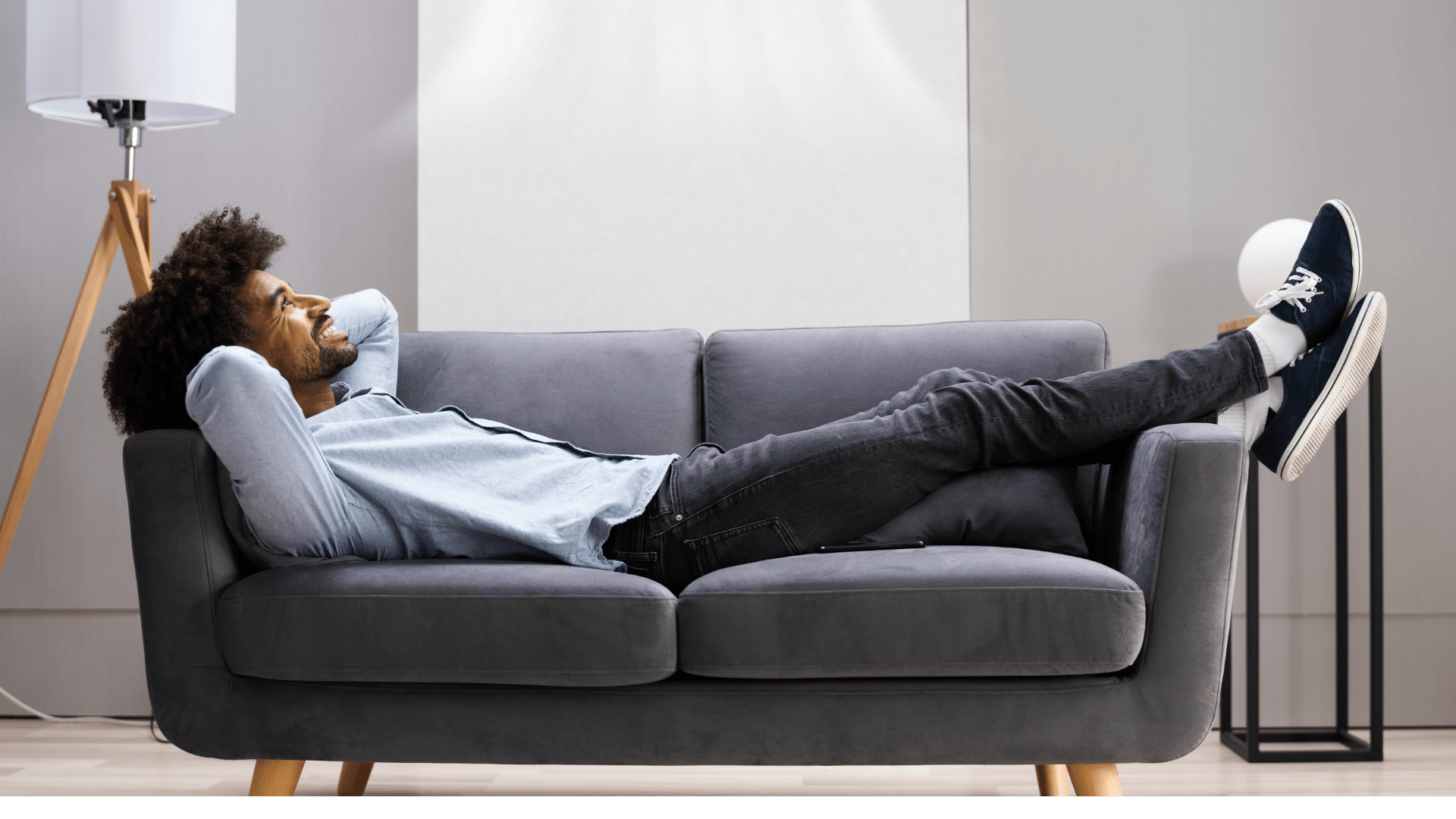 a man feeling comfortable at home