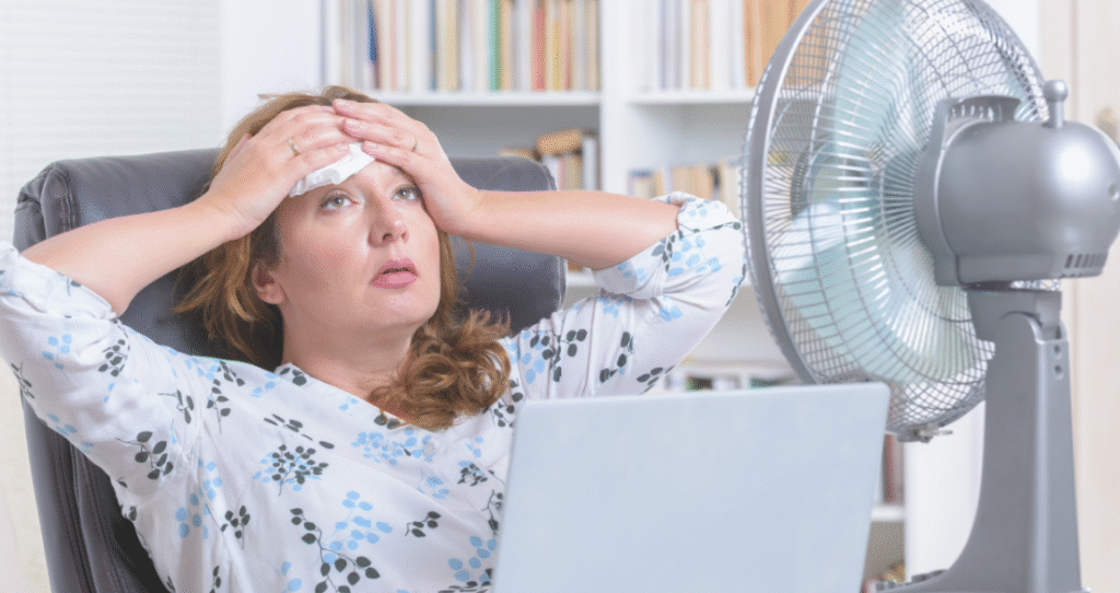 a woman with emergency no heat